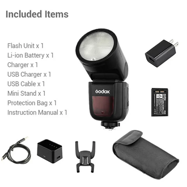 Only V1 Flash Godox V1 V1C V1N V1S ttl литий-ионная круглая головка вспышка для камеры Xpro AK-R1 набор аксессуаров 2,4G HSS 1/8000s Speedlite для Canon Nikon sony - Цвет: Only V1 Flash