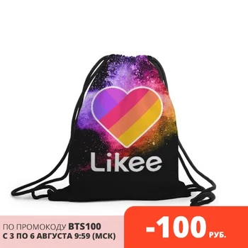 

Рюкзак-мешок с принтом «LIKEE» для мальчиков и девочек, для работы в школе, для путешествий с ноутбуком, водонепроницаемый