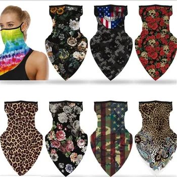 

Anti-UV Mouth Mask Flower Skull Clown Camo Washable Triangle Woman Man Magic Scarf Summer Neck Gaiter Cover Cycling Face Masks