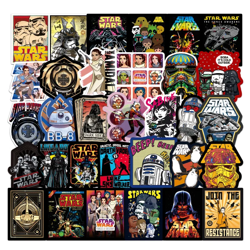 

100 Star Wars Waterproof Stickers Water Cup Laptop Luggage Superhero Decoration Sticker Pack Children's Classic Toys