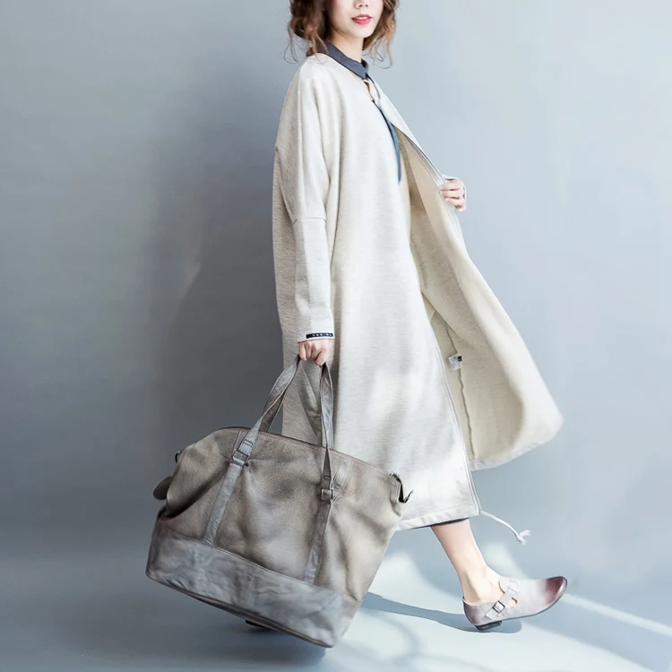 Women Plus Size Trench Coat Outerwear Ladies Solid Color Loose Zipper Long Coat Female Autumn Spring Casual Long Overcoat