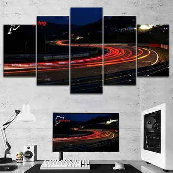 

Hot Selling 5 Pieces Home Decor Print on canvas Wall Art Decorations Wall, Nurburgring Rally Road Home Decoration Poster