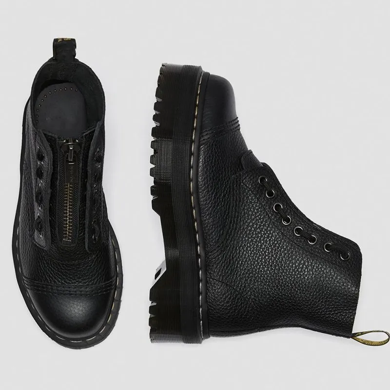 Martens Size34-41 не сужающийся книзу массивный мотоботы стиле из натуральной кожи для