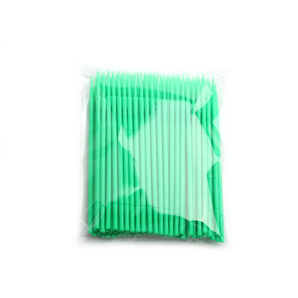100 Green in Bag Новинка 100 шт., одноразовая микро-прочная тушь для ресниц для макияжа, палочка, аппликатор, кисти, инструменты для удаления ресниц - Цвет: 100 Green in Bag