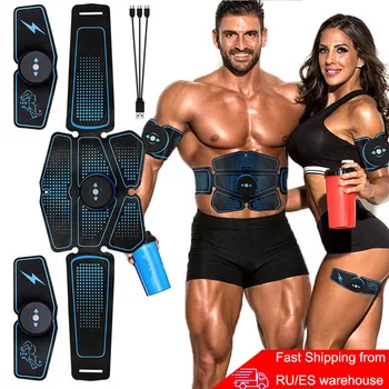 Abdominal Muscle Stimulator Trainer EMS Abs Fitness Equipment Training Gear Muscles Electrostimulator Toner Exercise At Home Gym 1