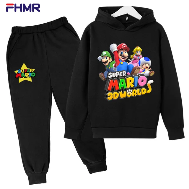 Super Mario Kids Costume Hoodie Pants Boys Girls Costume Hoodie Teen Costume Fall Boys Game Animation