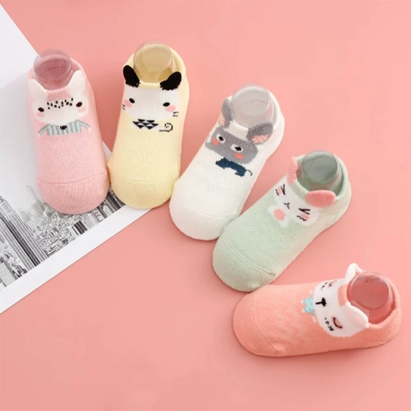 5 pair socks 5 пар/лот; носки для малышей; хлопковые носки для новорожденных девочек; сетчатые Дышащие носки с героями мультфильмов; милые носки для маленьких мальчиков; одежда для малышей; аксессуары - Цвет: 5 pair socks