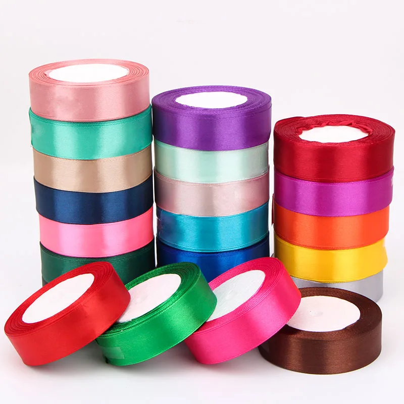 10 mm, 15 mm, 20 mm and 25 mm Double Sided Satin Ribbon Rolls for Christmas Wrapping Crafts Party DIY Gift 4 Pack Red Ribbon