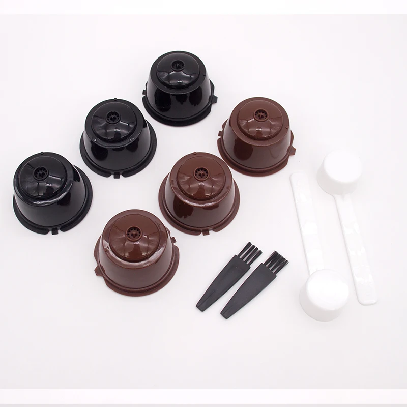 6 шт Кофе фильтр чашки с ложка кисточка подходит для Dolce Gusto многоразового