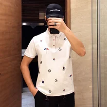 Мужская Однотонная рубашка поло Классическая брендовая футболка