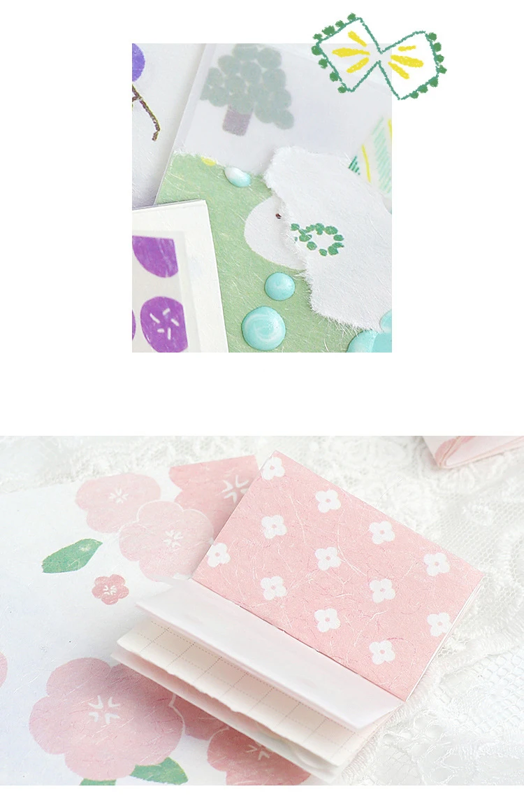 Paper dyed note paper, Suri notes series, creative and fresh hand account, collage material, decorative stickers, 6 options
