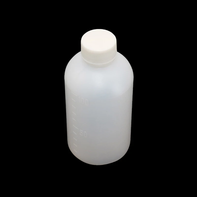 1 шт. лабораторная пластиковая бутылка калибровки 100 мл Прозрачное пластиковое хранилище для химикатов бутылка реагента