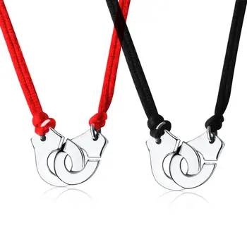 

Fashion Jewelry 925 Silver Handcuff Les Menottes Pendant Necklace With Adjustable Rope For Men Women France Bijoux Collier Gift