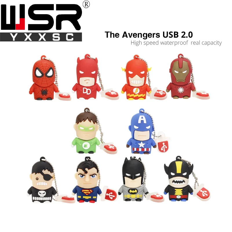 Usb 2,0 флеш-накопитель 32 Гб мини модель Мстителей высокоскоростной usb ключ 8 ГБ 16 ГБ реальная емкость 64 ГБ флэш-диск 128 Гб подарок