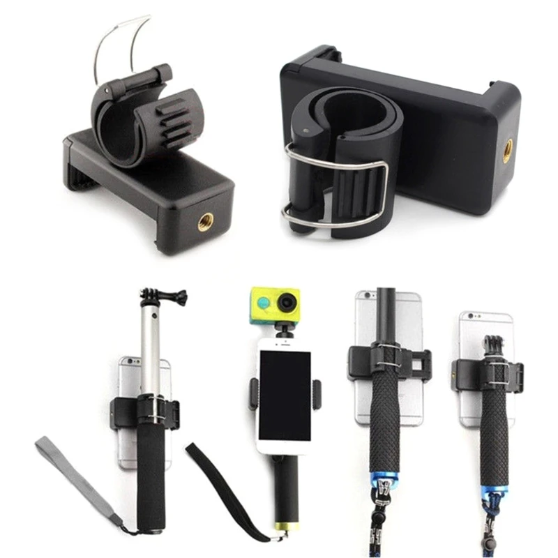 

Phone Clip Adapter Mount Lock Holder for Monopod Selfie Stick GoPro Hero 5 4 3+