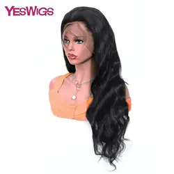 Yeswigs полный парик шнурка Полный парик человеческих волос парики с волнистыми волосами для черных женщин индийский парик шнурка с детскими