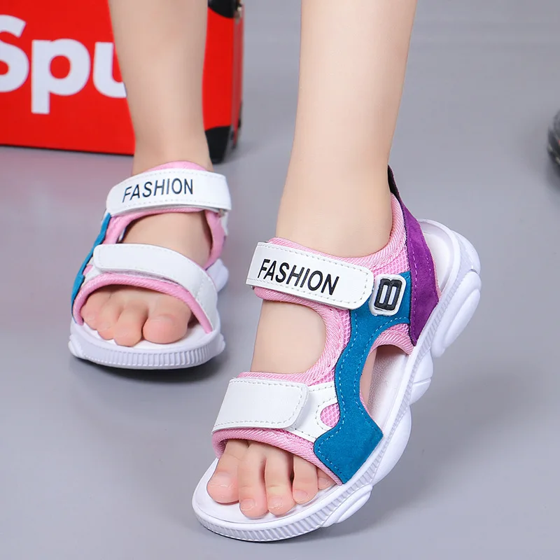 Summer New Kids Sandals Boys Girls Sport Casual Light Shoes Children Baby Flat Shoes Kids Beach Leather Sandals Fashion Sandals