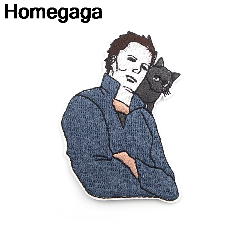 Homegaga Майкл Майерс вышитые железные нашивки значки лоскутное шитье куртка с аппликацией обувь рюкзак значки-наклейки D2231