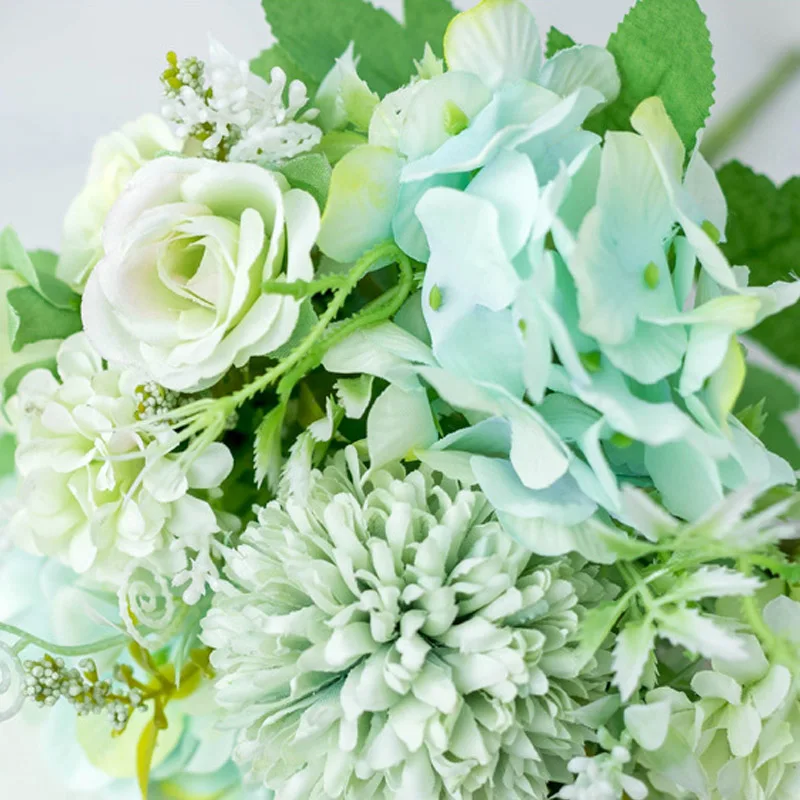 Silk Rose Artificial Flowers Bouquet 7 Branch Rose Wedding Bouquet Fake Flower For Home Wedding Decoration