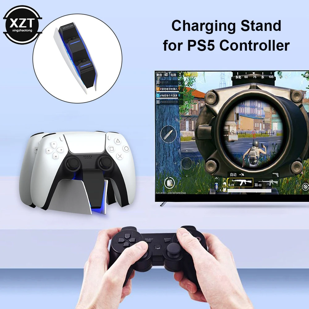 Dual Fast Charger for PS5 Wireless Controller USB/Type C Charging Dock Cradle Station for Sony PlayStation 5 Joystick Gamepad