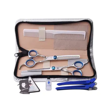 

Smith Chu Hair Scissors 8pcs a set Cutting Thinning Styling Tool 6 Inch Salon Hairdressing Shears Regular Flat Tooth Blade 58Hrc