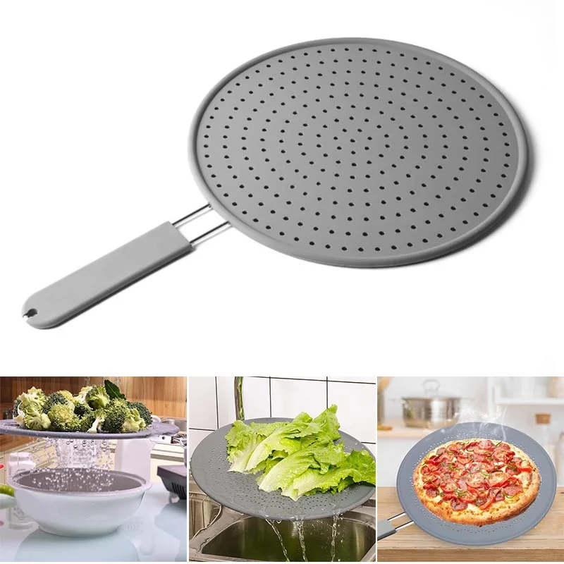

Silicone Splatter Screen Pan Cover Multifunctional Heat Resistant Oil Splash Guard for Cooking/Frying Pot Use Kitchen Supplies
