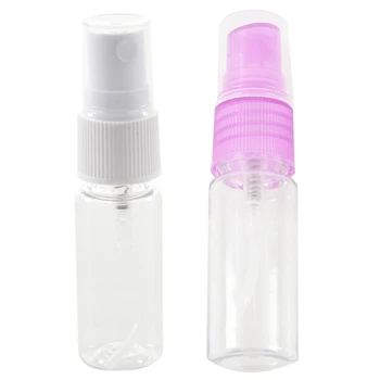 

10 Pcs Empty Clear Spray Bottle Pump 15ML White & Purple