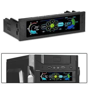 

5.25 Inch Temperature Monitor Drive Bay for Desktop PC LCD Front Panel CPU Cooling Fan Speed Temperature Controller