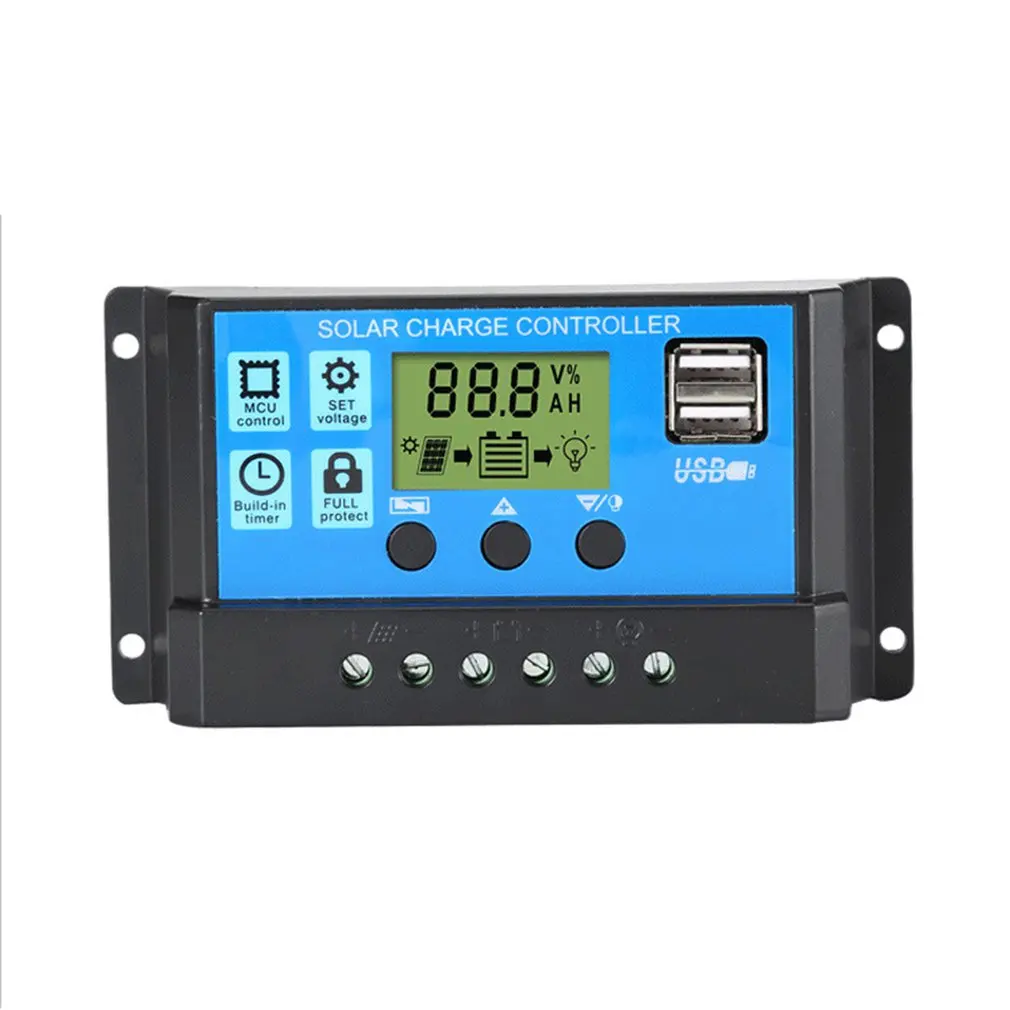 Солнечный Зарядное устройство контроллера 60A 50A 40A 30A 20A 10A 12V 24V Батарея ЖК-дисплей