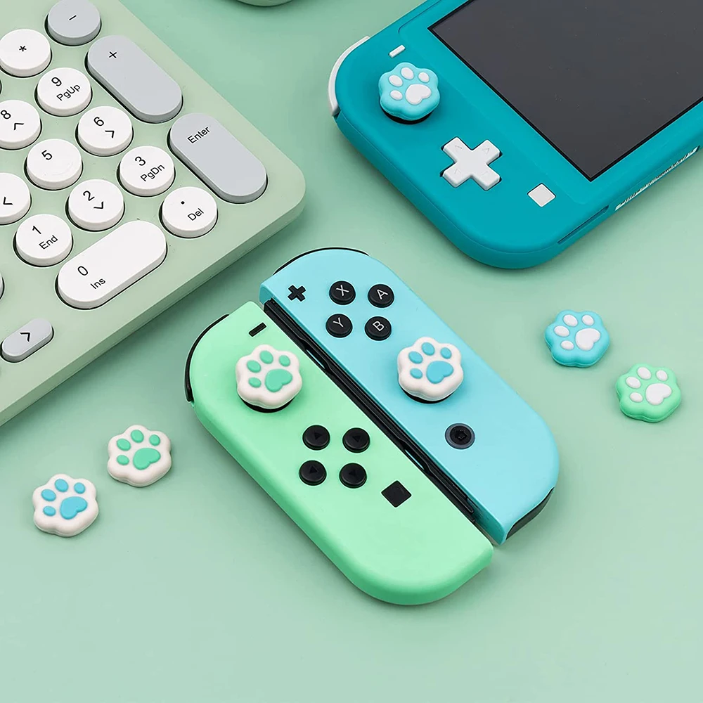 

4Pcs Cat Claw Thumb Stick Grip Cap Joystick Protective Cover For Nintendo Switch Oled Joy-Con Controller NS Lite Thumbstick Case