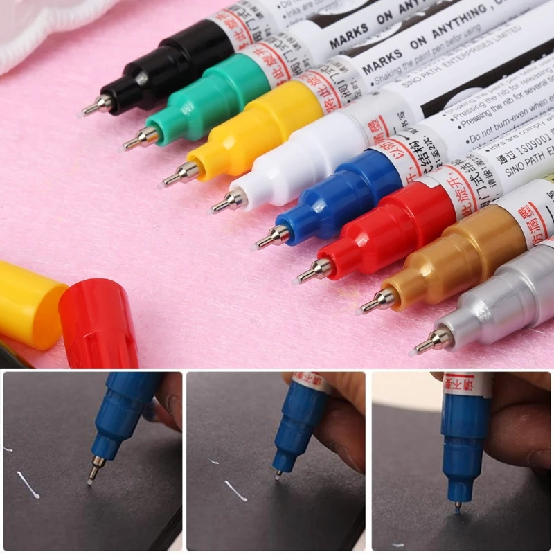 0.7mm Extra Fine Point Permanent Paint Metallic Marker Pen DIY Art