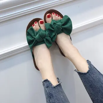 

Summer New Style Korean-style Versatile Flat Bow Flip-flops Women's Fashion Outer Wear Flip-flop Sandals women slippers yuj7