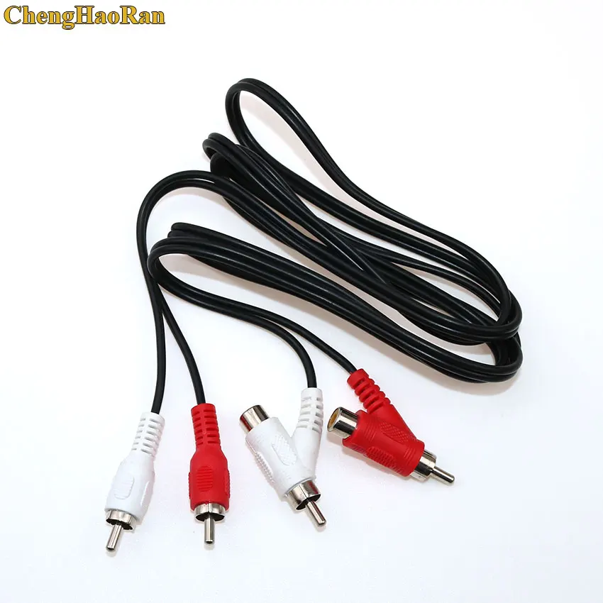 ChengHaoRan 1x RCA стерео аудио соединительный кабель 2 x RCA штекер Phono до 2x RCA Мужской и Женский шнур длиной 1,5 м 3 м