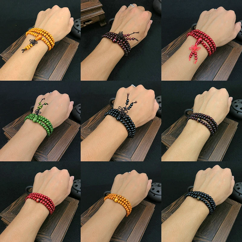 6 мм натуральный буддийские Бусы из сандалового дерева Будда медитации бисер