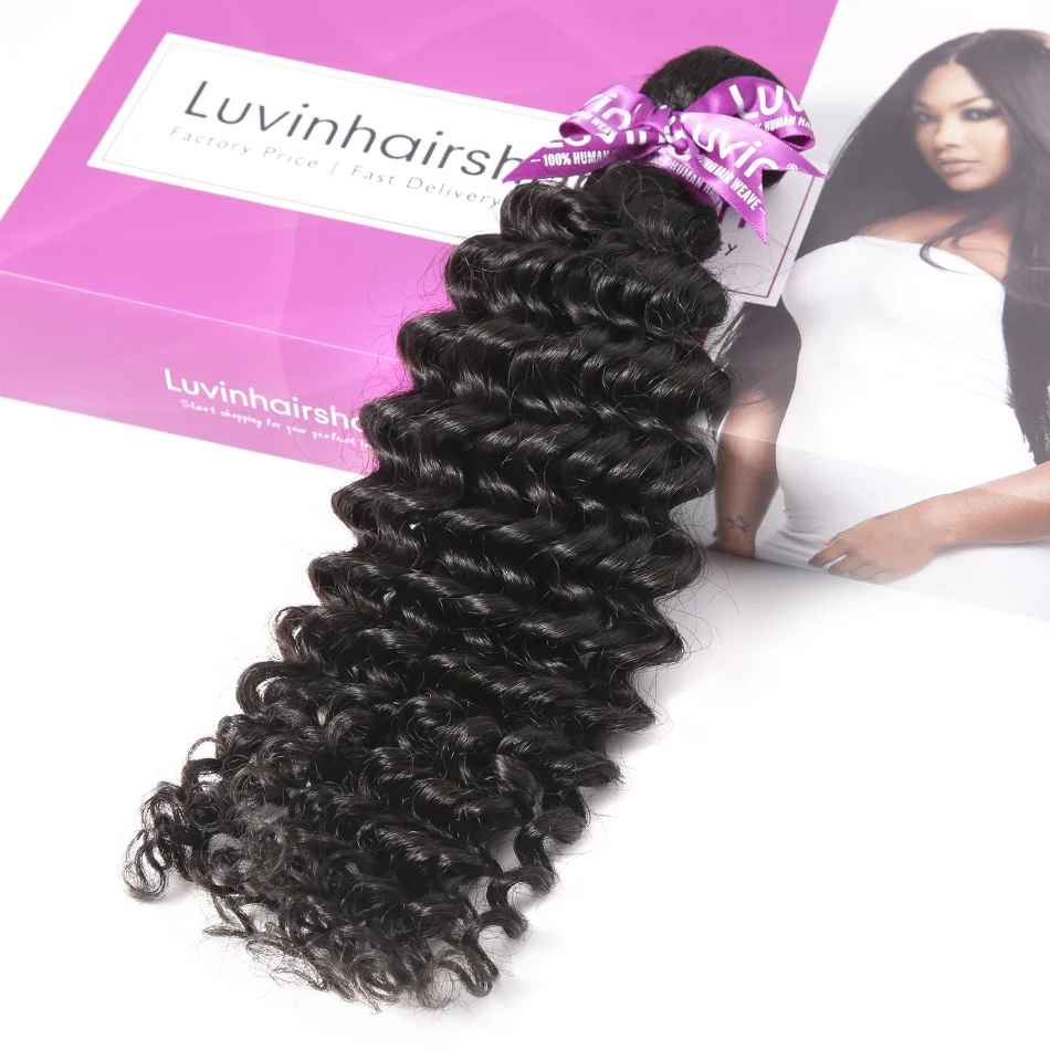 

Luvin OneCut Hair Deep Wave 8-30 Inches Brazilian Virgin Hair 100% Unprocessed Human Hair Bundles Weaves Soft Hair Free Shipping