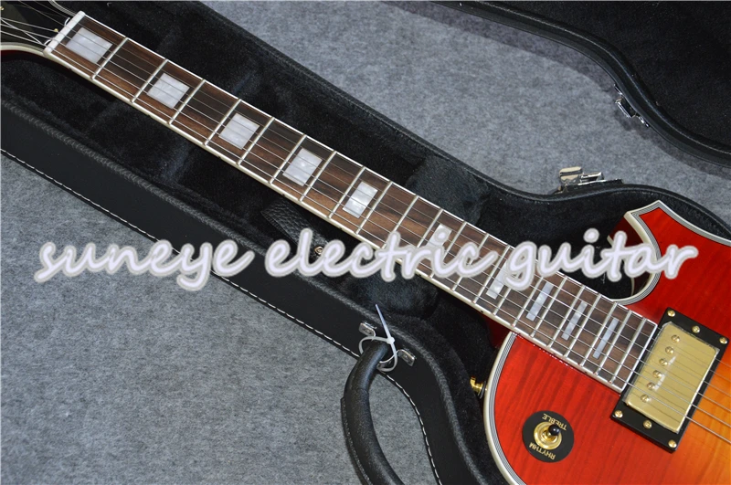 Suneye Cherry на заказ электрогитара Tiger Grain Finish Guitarra Electrica Левша гитара доступна с чехлом