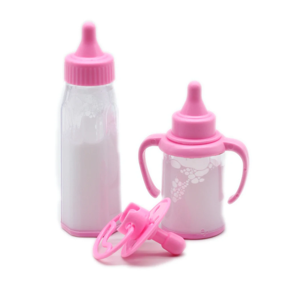3pcs/set Magic mike bottle baby doll feeding bottle feeder nipple for doll toy milk doll accessories plush doll accessories