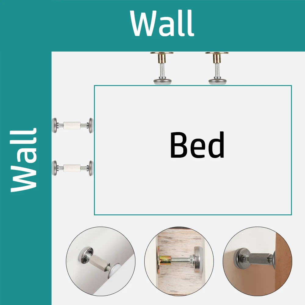 1SET Adjustable Thread Bed Frame Anti-Shake Tool Fixed Bed Does Not Vacillate Telescopic Support Home Hardware Fasteners bed frame hardware