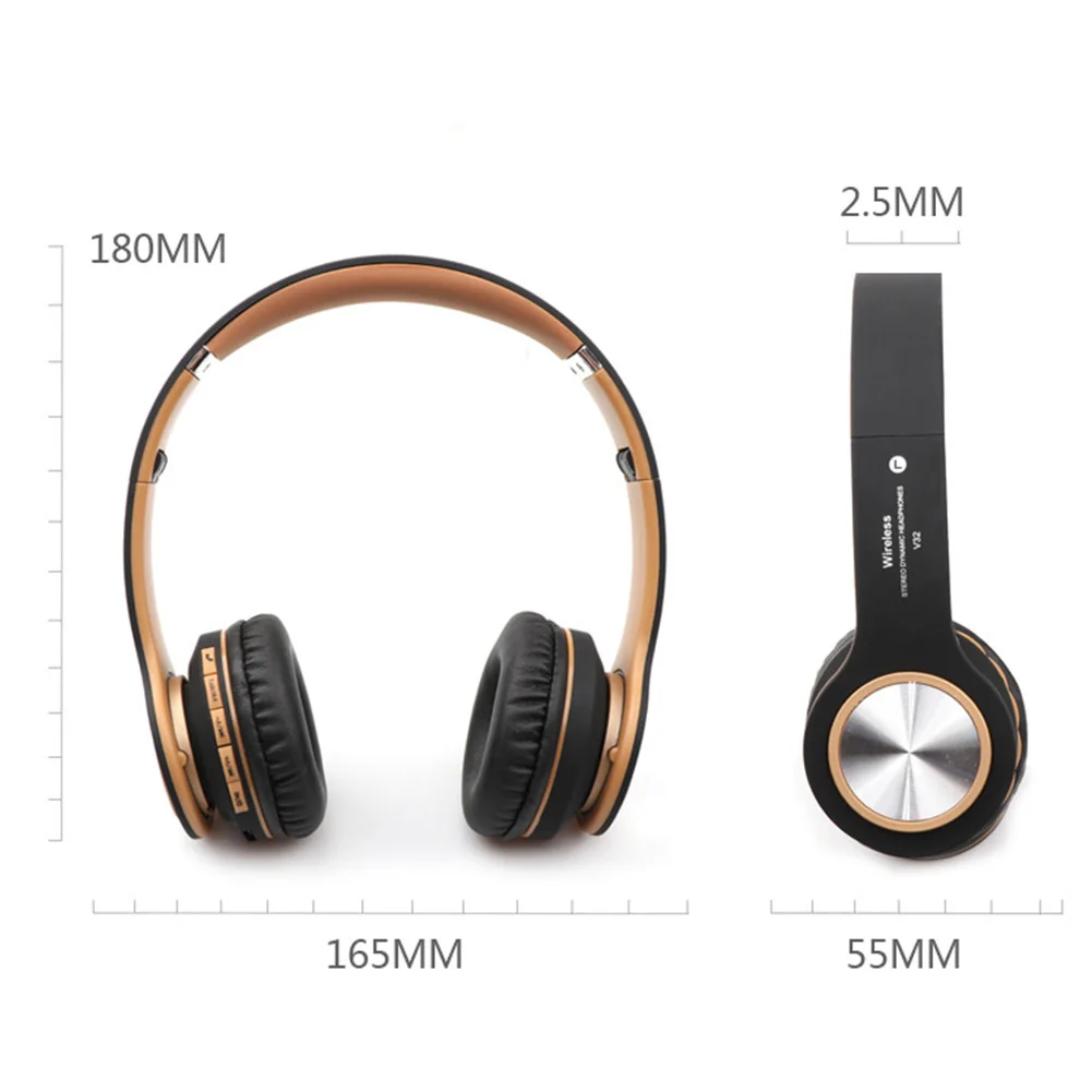 Беспроводная Bluetooth гарнитура беспроводные наушники Bluetooth стерео HIFI Складные портативные наушники с микрофоном AUX кабель Прямая поставка