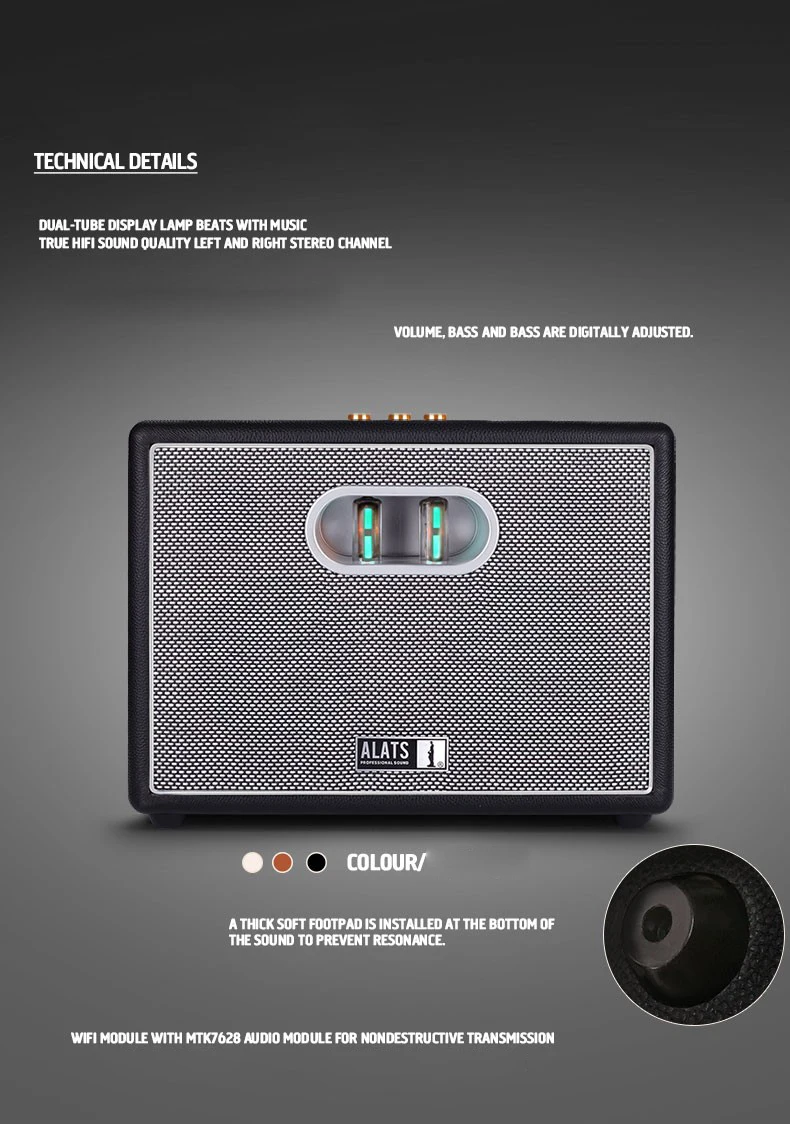 Профессиональный WiFi динамик Bluetooth HiFi сабвуфер Ретро Книжная Полка Стерео громче динамик ВЧ/бас/громкость Регулируемый динамик s