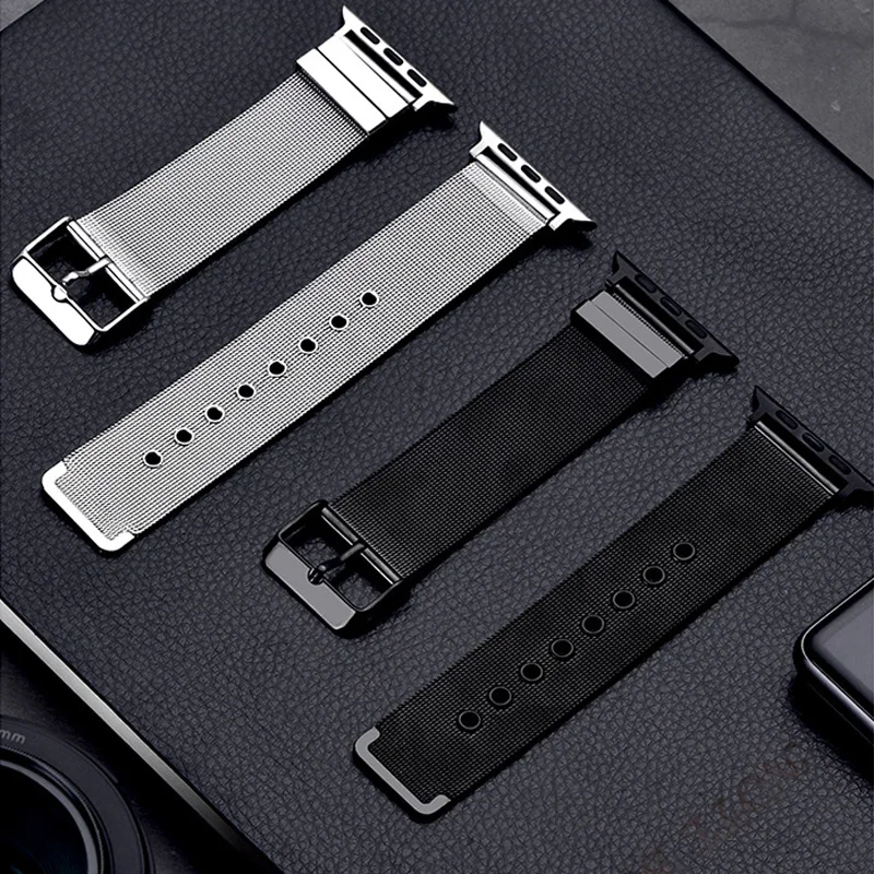 Ремешок Миланская петля для Apple Watch плетеный сетчатый Браслет из нержавеющей
