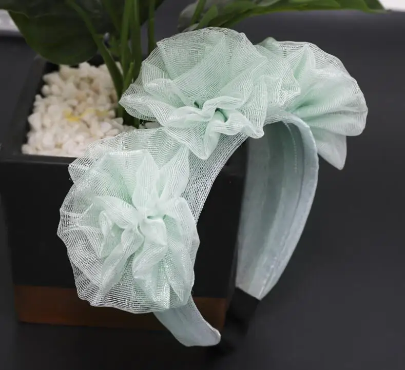 

Fabric flower headband super fairy lace gauze exaggerated street shooting catwalk show women hairband