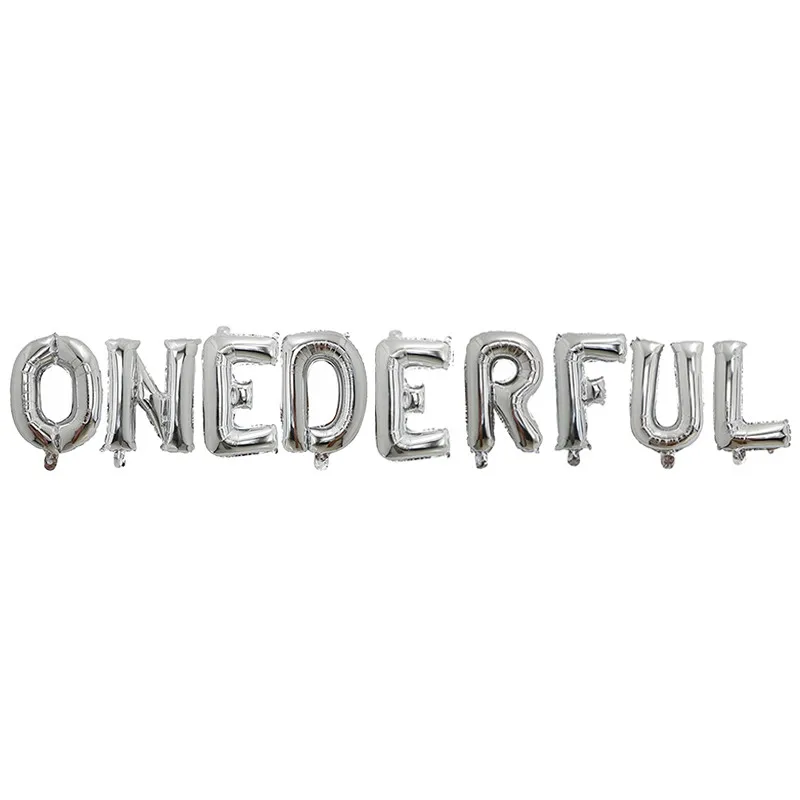 16 дюймовые воздушные шары с надписью ONEDERFUL золотые серебряные праздничные