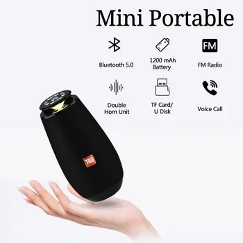 

Portable Bluetooth Speaker LED Wireless Speakers Subwoofer Outdoors With FM Radio Voice Call Soundbar TFCard Play speaker tower