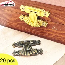 

20Pcs Antique Brass Wooden Case Hasp Vintage Style Decorative Jewelry Gift Box Suitcase Furniture Zinc Alloy Buckle Clasp Lock