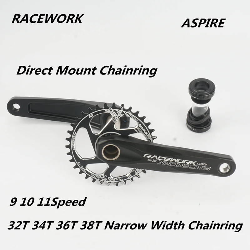 RACEWORK MTB горный велосипед сплав 170 175 мм Кривошип 32T 34T 36T 38T прямое Крепление узкое