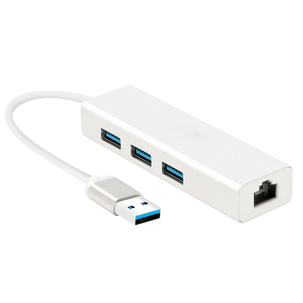 

New Hot 3 Ports USB 3.0 Gigabit Ethernet Lan RJ45 Networks Adapter Hub to 1000Mbps for PC
