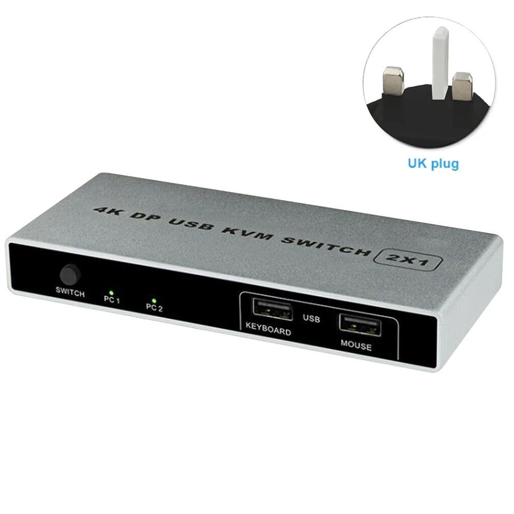 

4K 60Hz Monitor KVM Switch Mouse Support Connection Stable VGA Computer Controller Plug And Play Displayport Dual Port HDMI USB