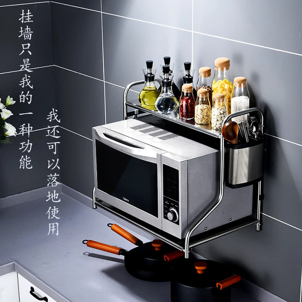 

wall-mounted microwave oven commodity shelf kitchen stainless steel 2 tier wall-hung type The oven rack electric cooker shelf
