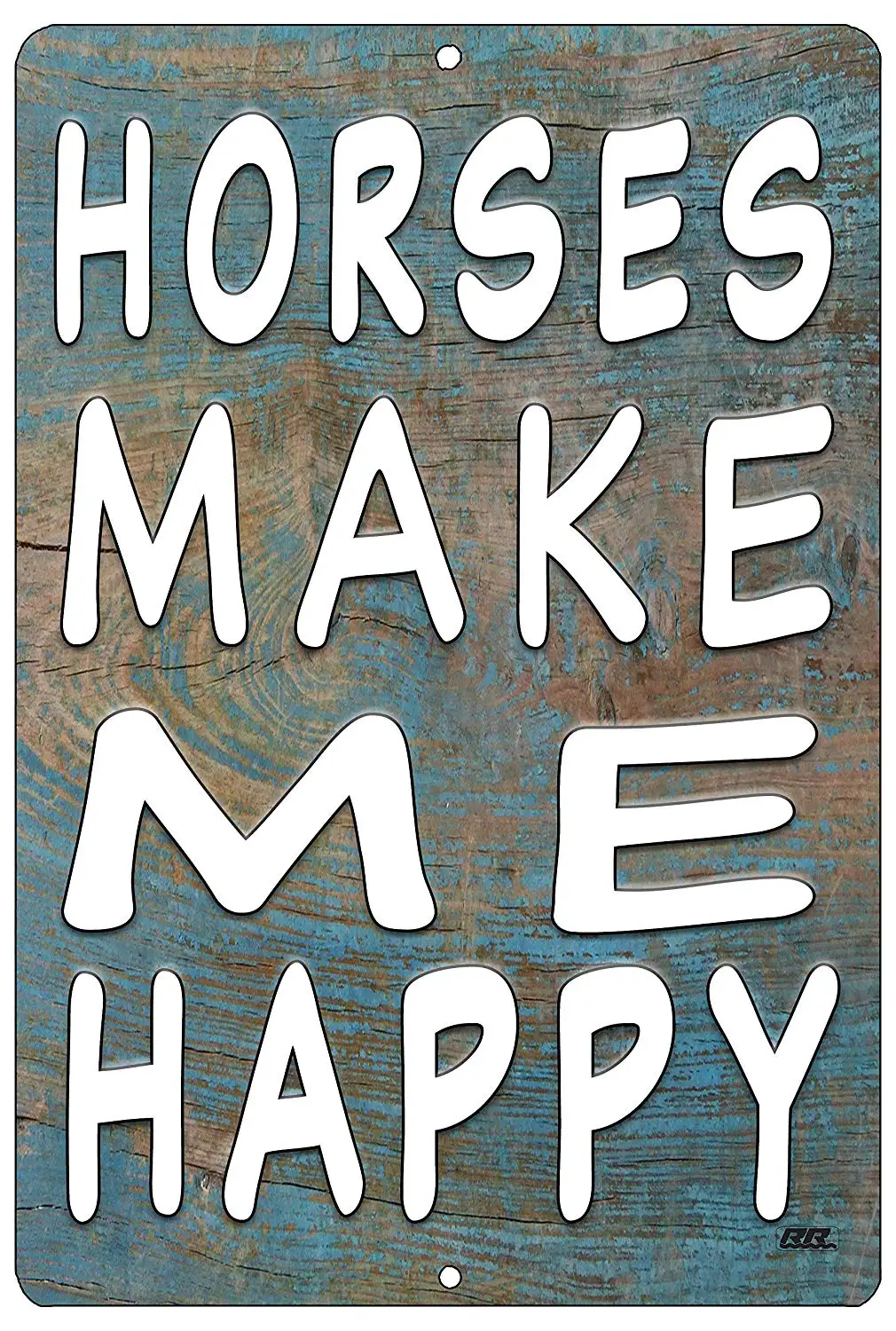Забавные лошади Make Me Happy металлический оловянный знак украшение стены кантри